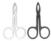 2-pack, pincetschaar, rechte schaarvorm, wenkbrauwpincet, voor epilator, gezichtsontharing, wenkbrauwverzorging (zilver en zwart)