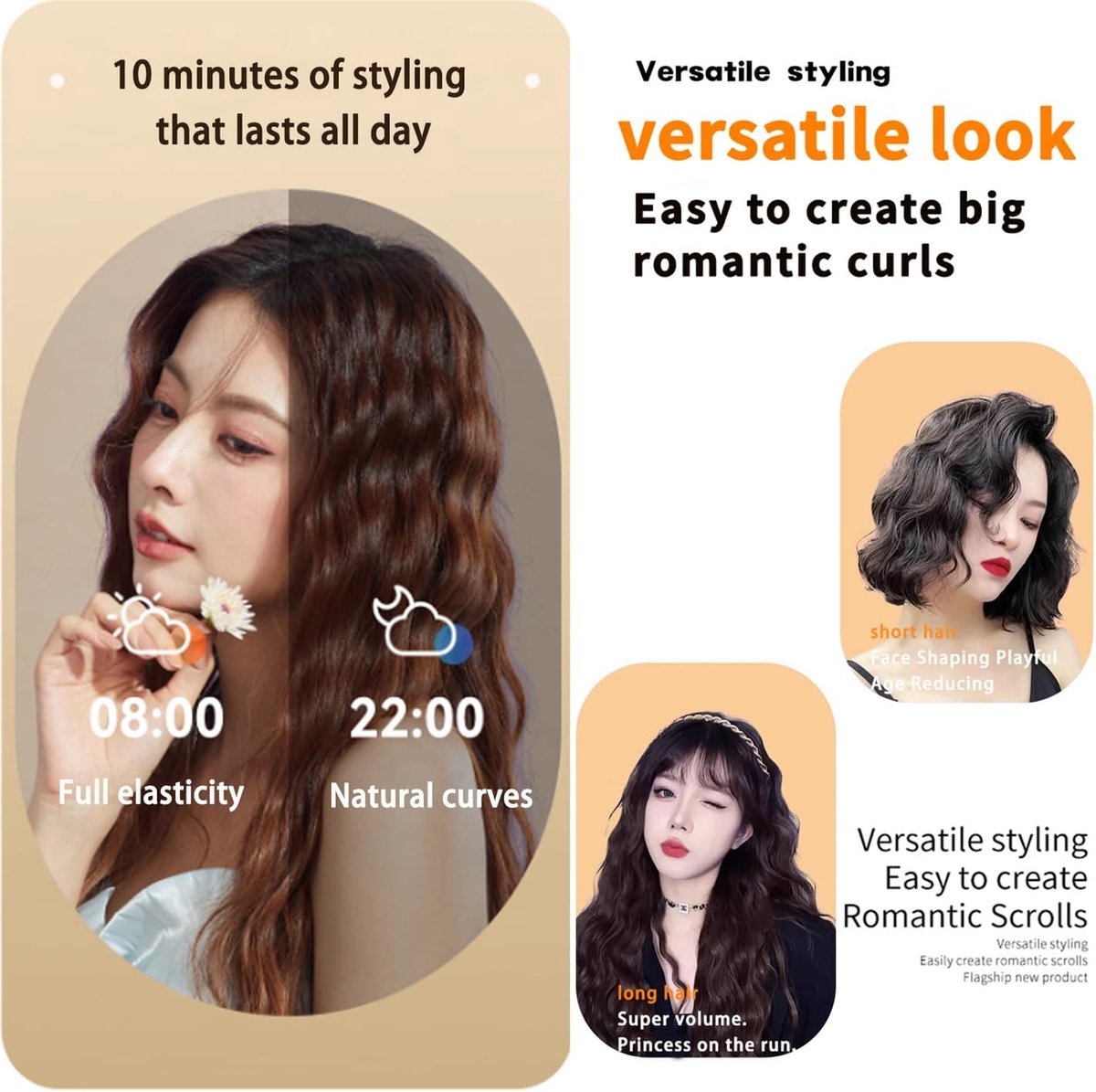 Krultang, krultang, grote krultang voor lang, dik haar met - afbeelding 3