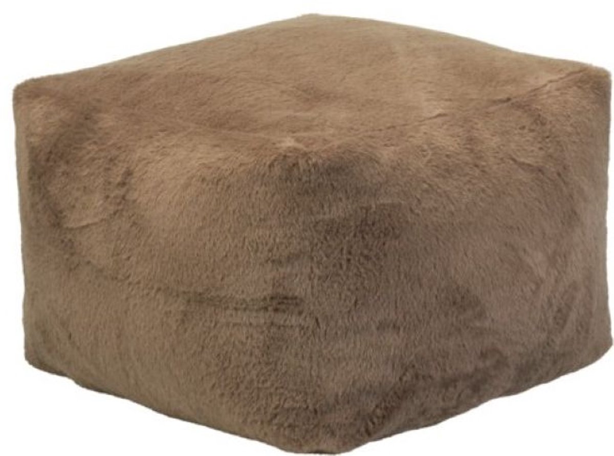 Home & Styling Faux Fur Poef - 40x40cm - Bruin Multi