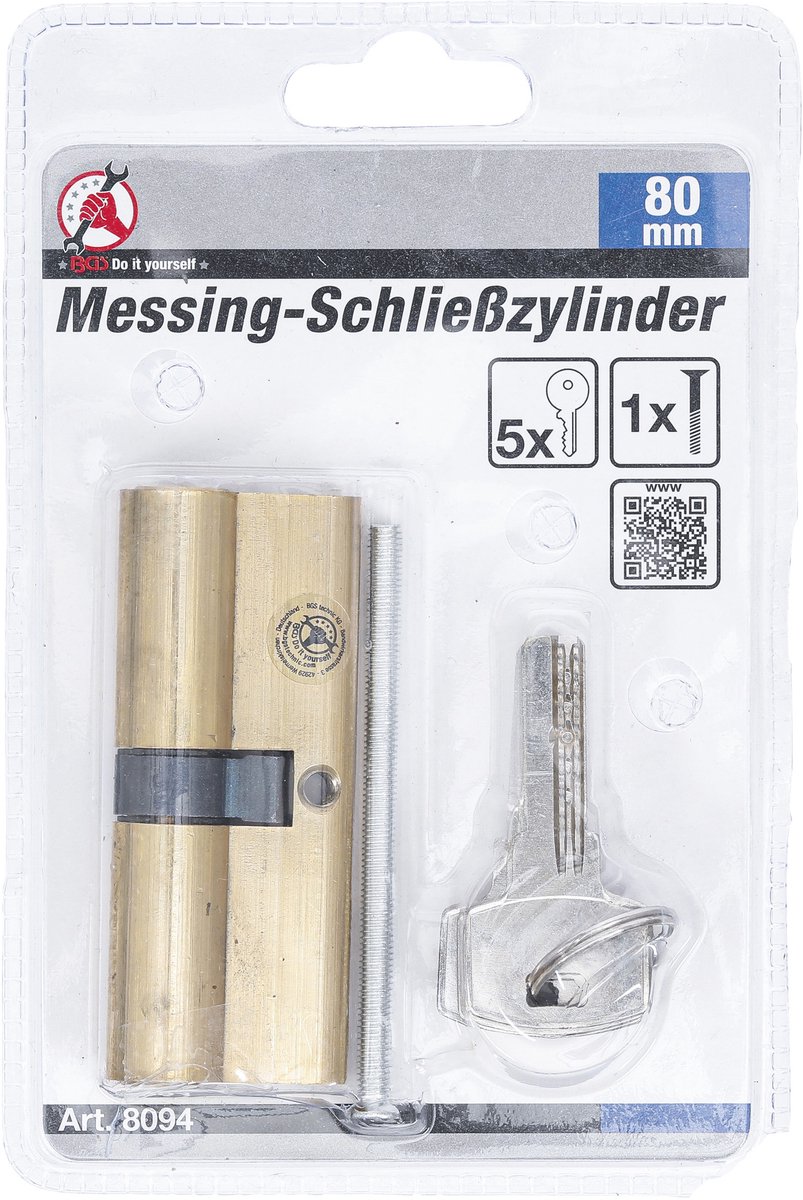BGS Cilinderslot messing 80 mm