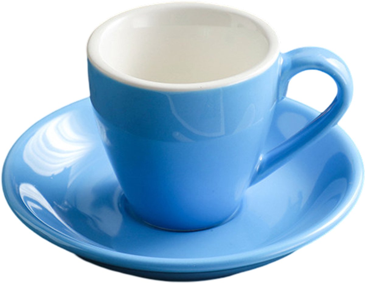 JeiibrZui Espressokopje - Espresso Shotkopje - Capaciteit 80 Ml Voor Geconcentreerde Koffie - 1 - Perfect Voor Espressomachines Elegant Blauw