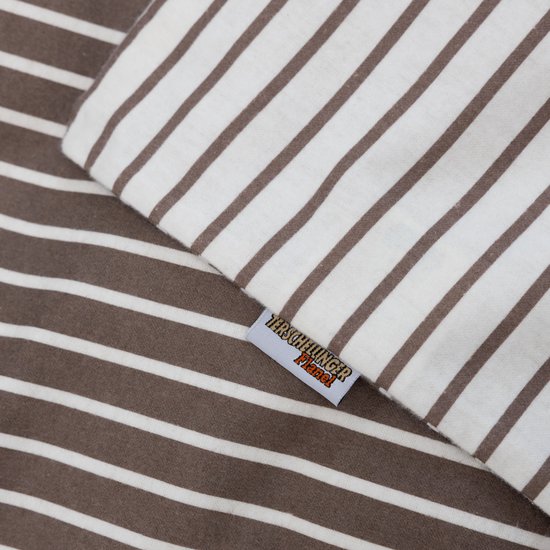 Luxueuze Terschellinger Flanellen Winter Dekbedovertrekset - Warm Zandbeige Gestreept Modern - Voor Ultiem Comfort en Warme Nachten - 200x200/220 cm van Merkloos — afbeelding 5