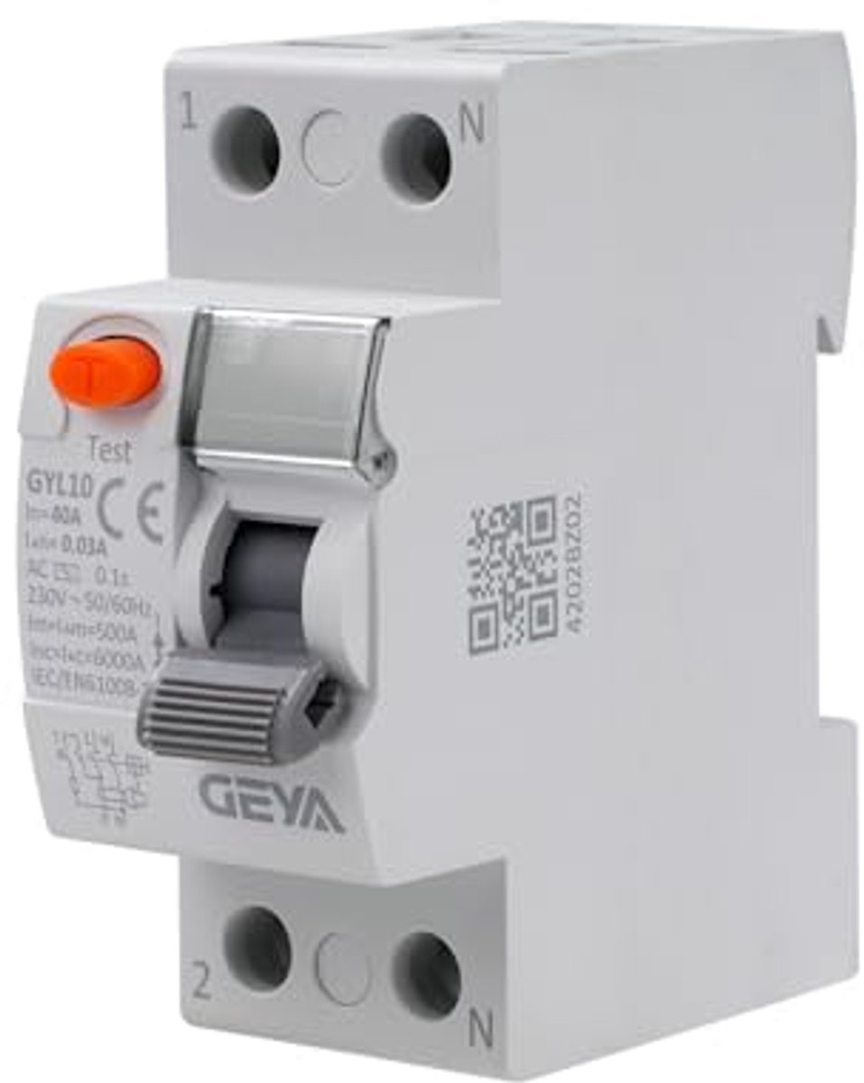 Stroomonderbreker 40A 30mA 2-polig - Aardlekschakelaar AC 230V