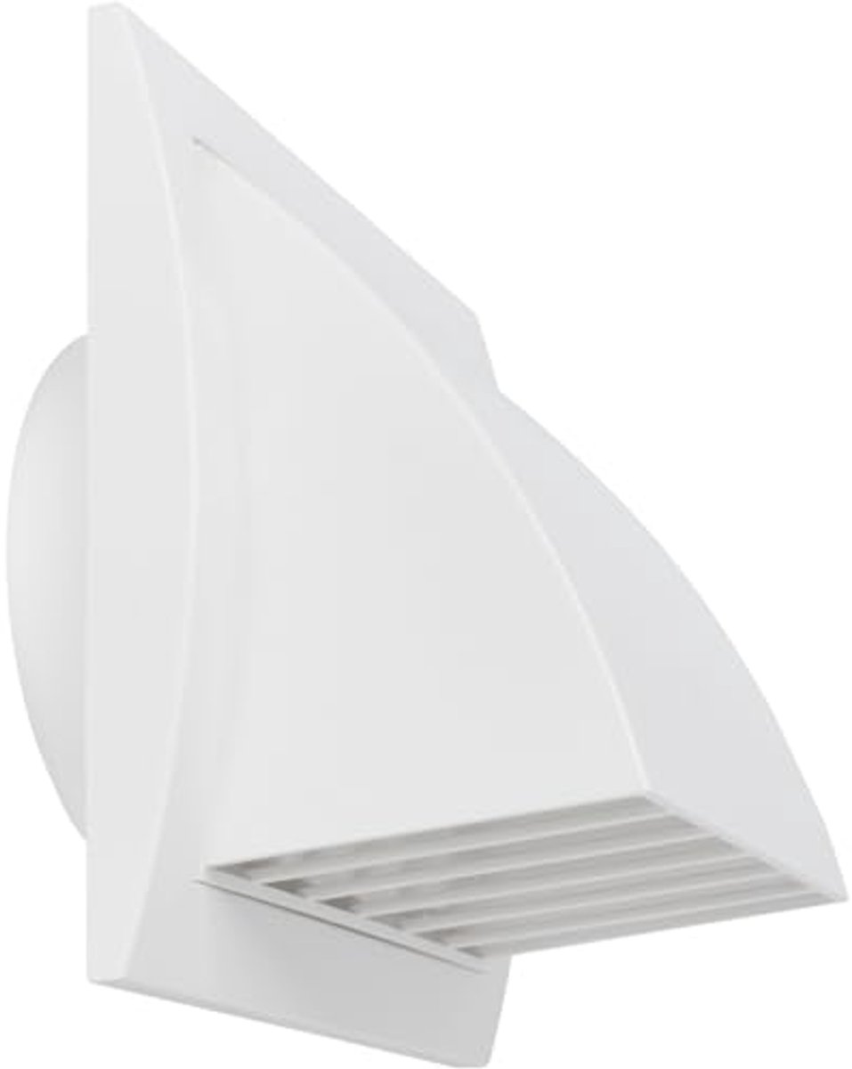 Afzuigkap met Regenhoes en Klep voor Binnen- en Buitenventilatie - 10 cm, Wit