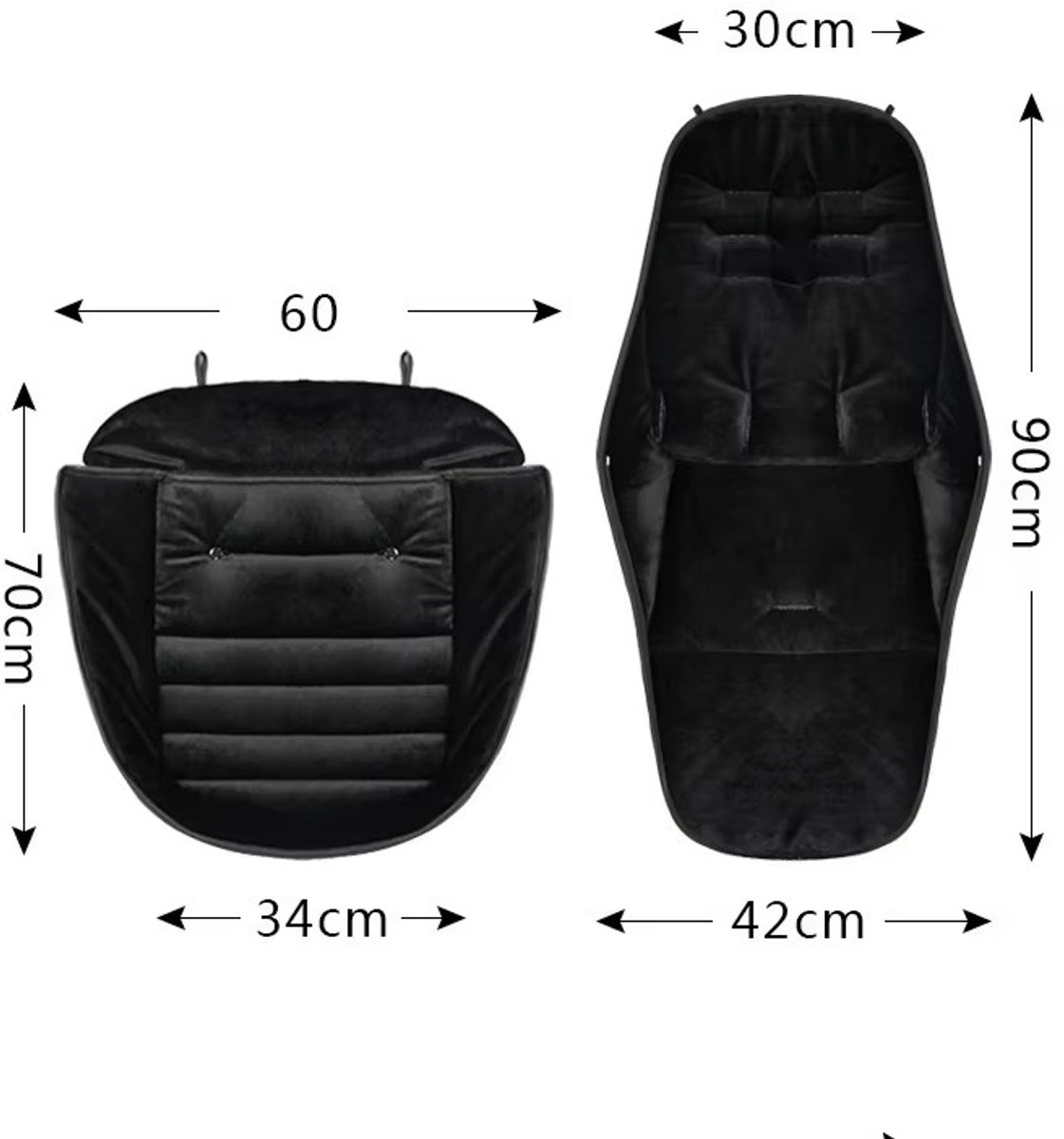 Universele Luxe Zwarte Voetenzak – Kinderwagen & Buggy, Gevoerd, Wind- en Waterafstotend – foto 3