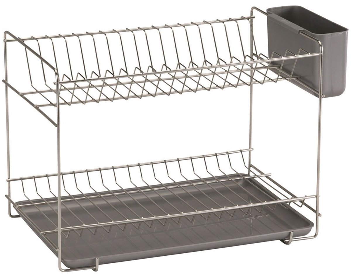 Sauvic 90980 - RVS afdruiprek 18/8 groot, kleur 43 x 25 x 41,5 cm