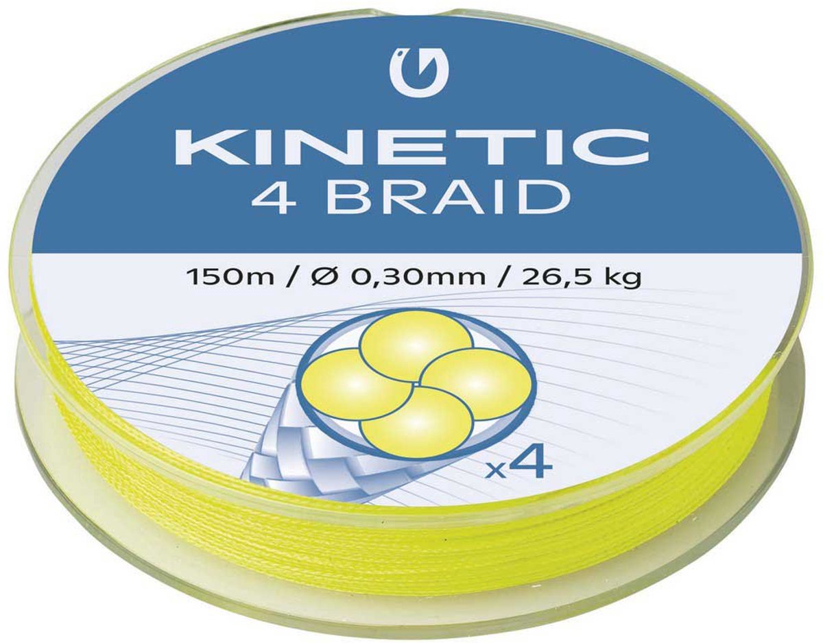 Kinetic Cyber 4 Gevlochten Vislijn 150 M Geel 0.080 mm