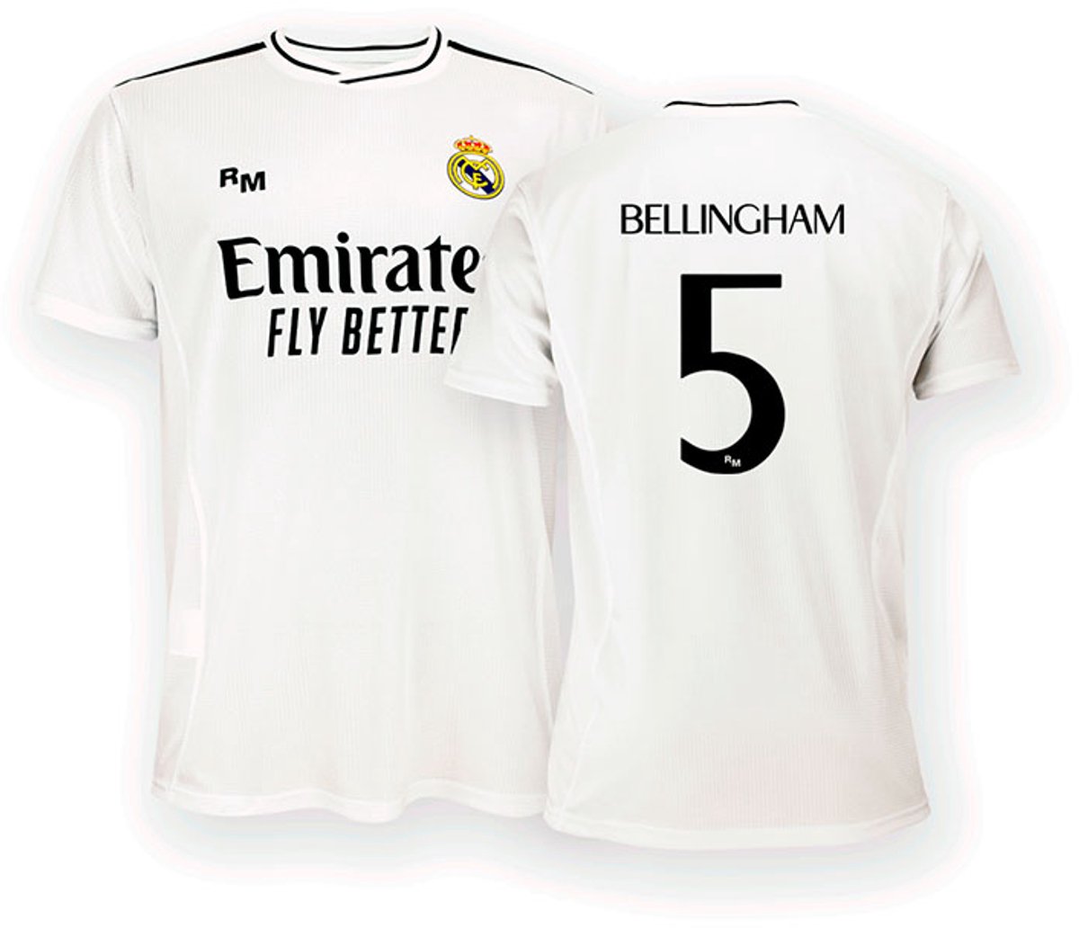 Real Madrid 24/25 Bellingham Thuis T-shirt Met Korte Mouwen Wit 2XL