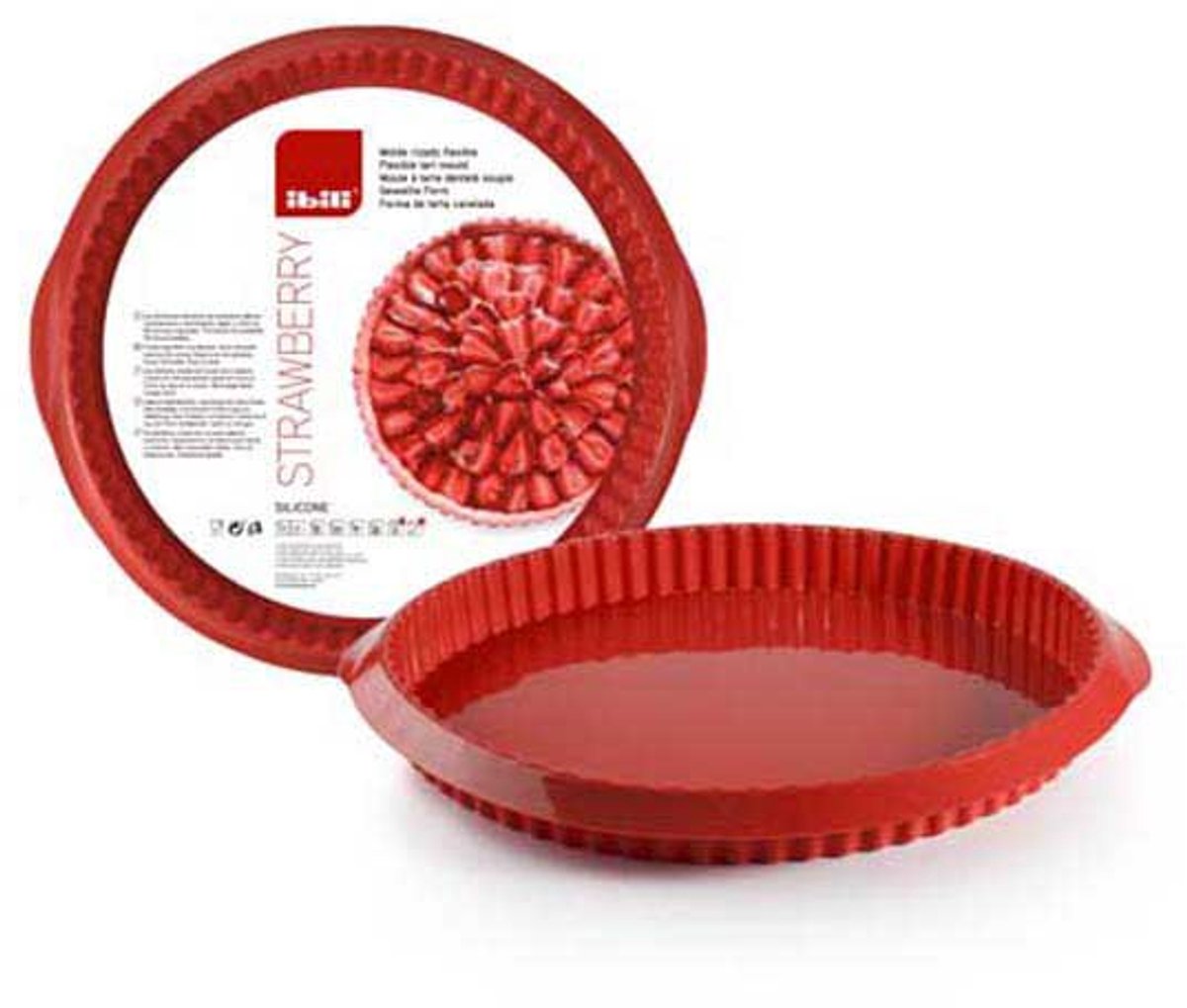Ibili Strawberry Geribbelde Vorm 28 Cm Transparant