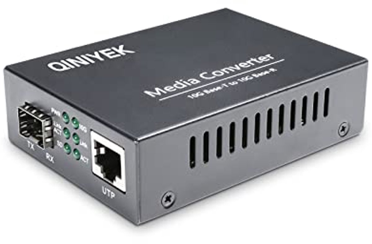 10 Gb Fiber Media Converter met 10G RJ45 en SFP+ Poort - Ondersteunt 10G SR/LR Modules