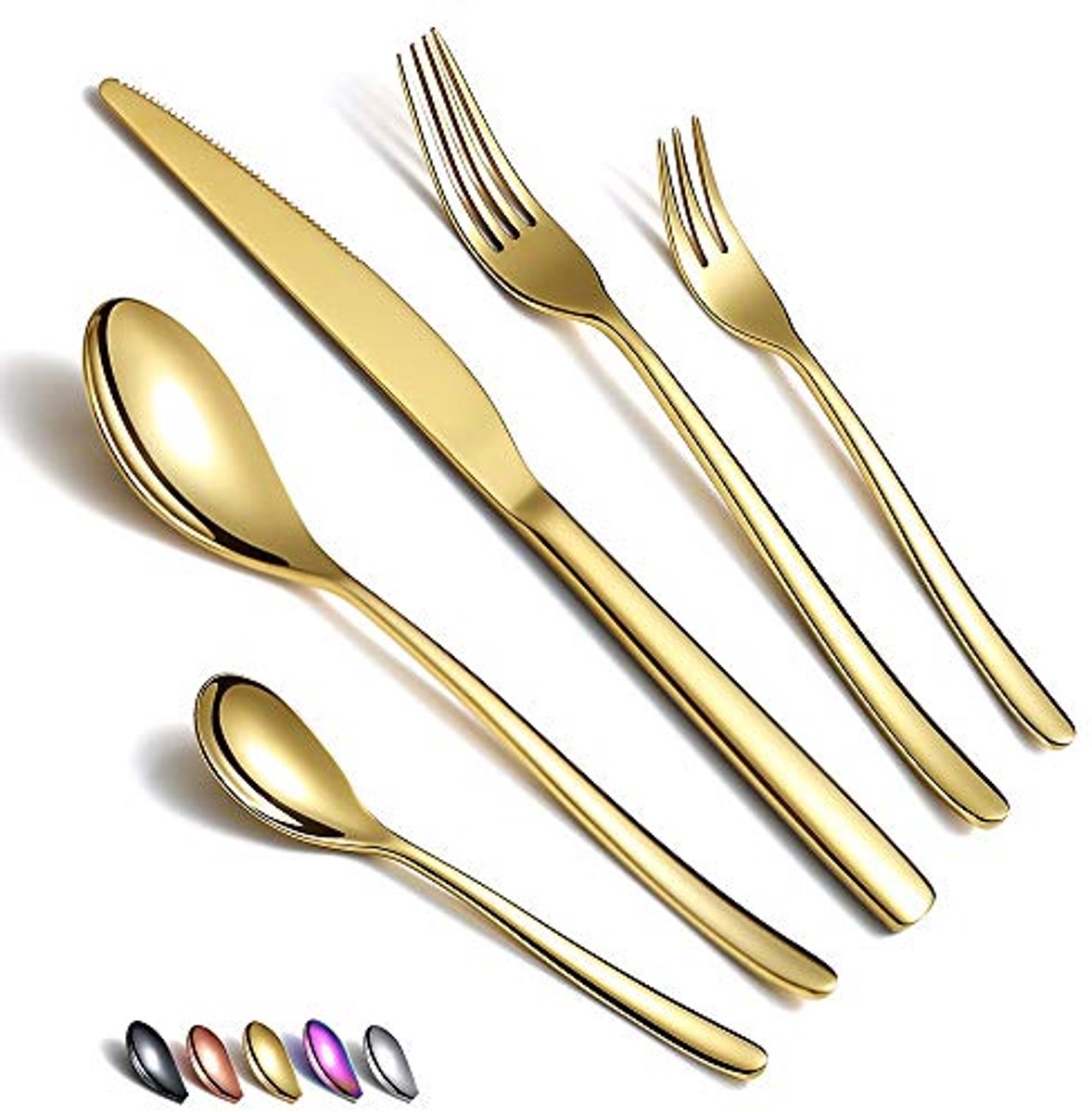 Image of 30-delige Gouden Bestekset voor 6 Personen - Roestvrij Staal met Titanium Beplating
