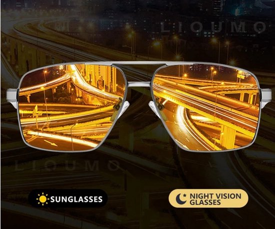 Intelligente Photochrome Zonnebril - Gepolariseerde Nachtzicht Bril met UV400 Bescherming, Anti-Glare voor Rijden en Dagelijkse Gebruik van Merkloos — afbeelding 2