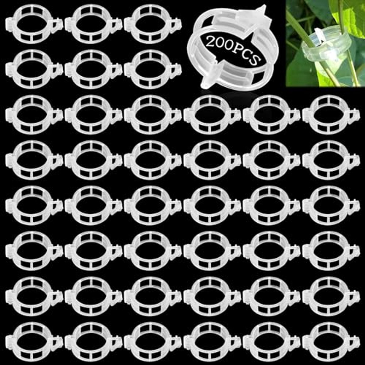 200 Stuks Bioplastische Plant Clips voor Klimplanten en Tomaten, Ideaal voor Tuinieren en Ondersteuning van Bloemen