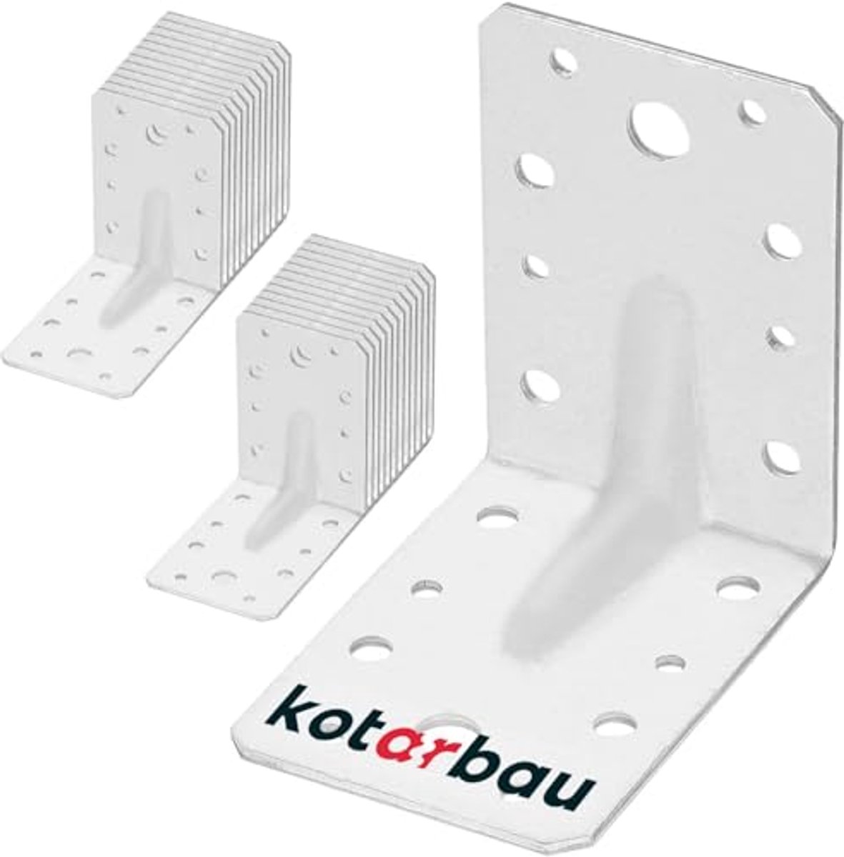 Hoekverbinder 90 x 90 x 65 mm - Geribbelde Groef Gathoek Bouwhoek Houten Connector - Set van 25 Stuks
