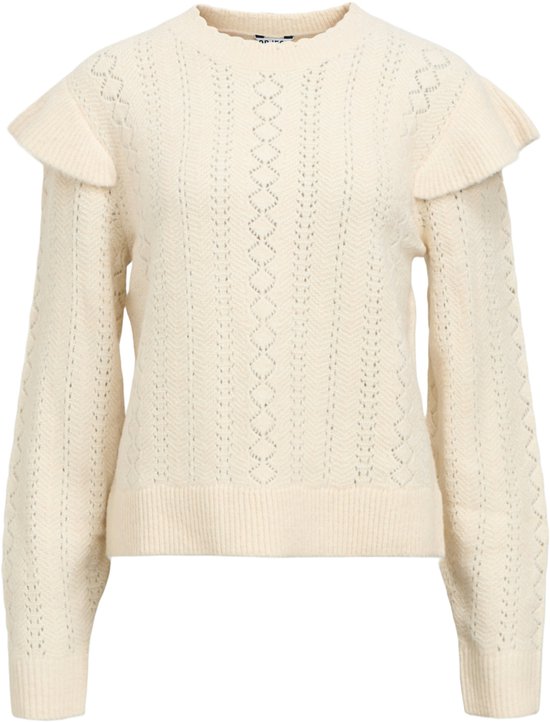 Object Objpaola L/s Lo Knit Pullover Truien & vesten Dames - Sweater - Hoodie - Vest- Creme - Maat S