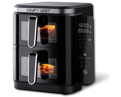 Luchtfriteuse met dubbele mand 11L - 12 kookprogramma's en LED-touchscreen