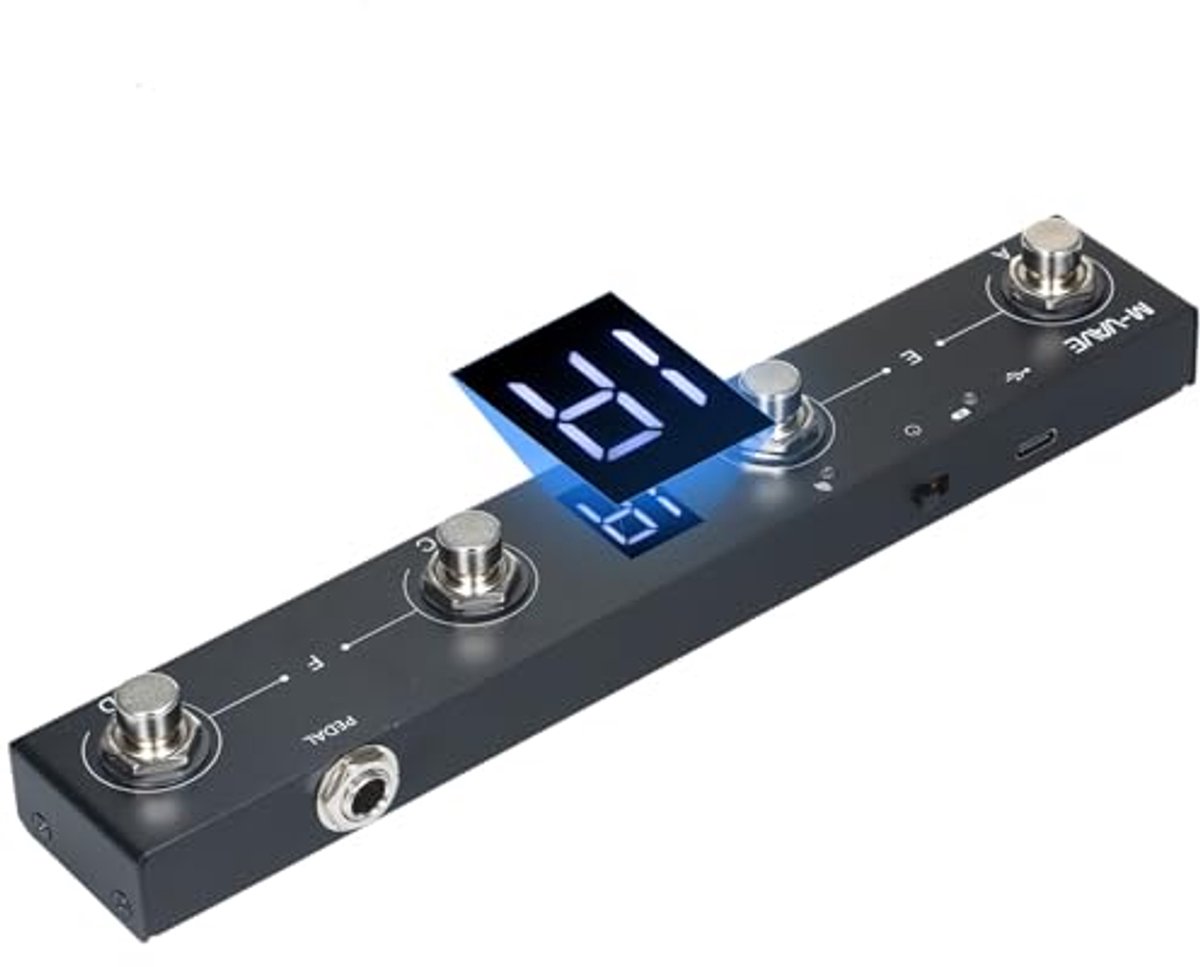 Draadloze MIDI-controller en oplaadbaar pedaal met 4 toetsen