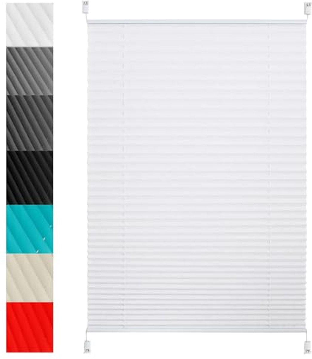 Geplooide Verticale Jaloezieën Zonder Boren 75 x 150 cm - Wit