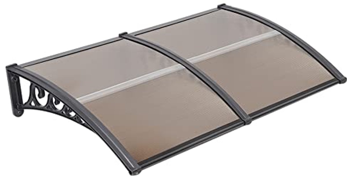 Luifel Polycarbonaat - Bescherming tegen Regen en UV voor Terras en Raam (100 x 200 cm, Bruin)
