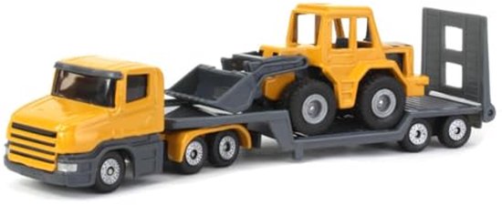 Camion MAN Avec Remorque Surbaissée Et Chargeur JCB - Modèle SIKU 1/87 Édition Limitée