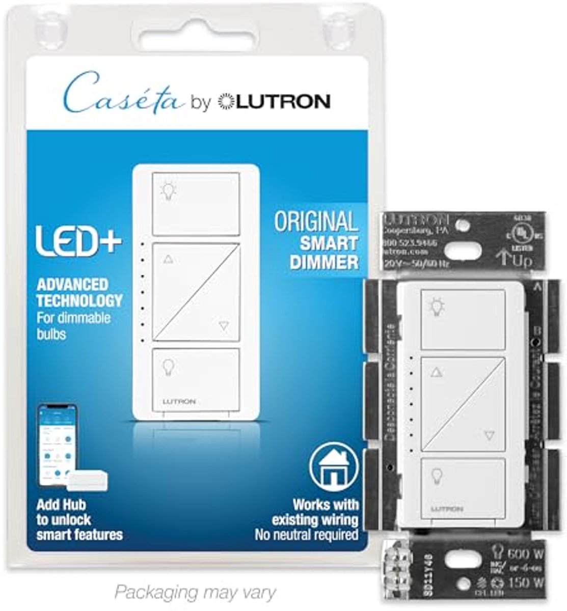 Geïntegreerde Dimmerschakelaar Wit - Draadloze Dimmer tot 600W