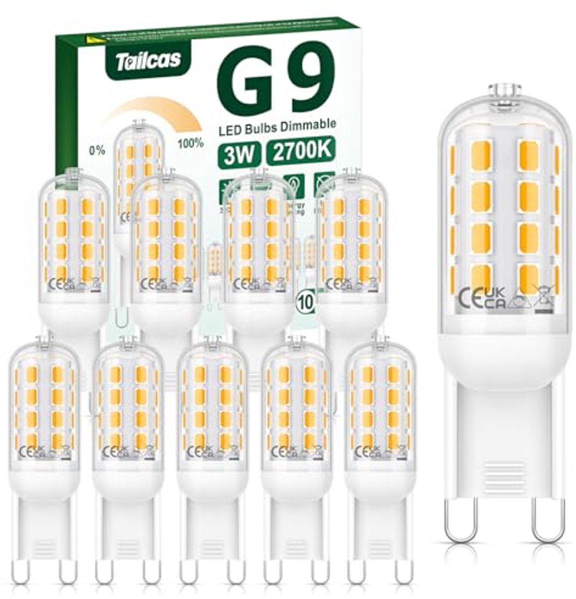 Dimbare G9 LED Lampen 3W - Warmwit - 10 Stuks - 320 Lumen