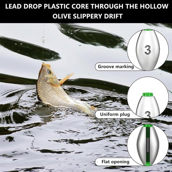 50pcs Fishing Lead Base - Lead Zinc - Outdoor Sports Fishing - 2g/3g/4g/5g/8g/10g/15g/20g — afbeelding 2