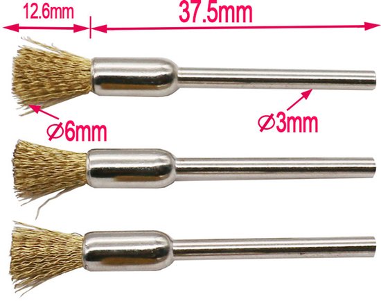 Giantree 10 Stuks Draadborstel 3 mm voor Boren - Messing en Staal Borstel voor Polijsten, Reiniging, Draaigereedschap en Roest Corrosie Giantree 10 Stuks Draadborstel 3 mm voor Boren - Messing en Staal Borstel voor Polijsten, Reiniging, Draaigereedschap en Roest Corrosie