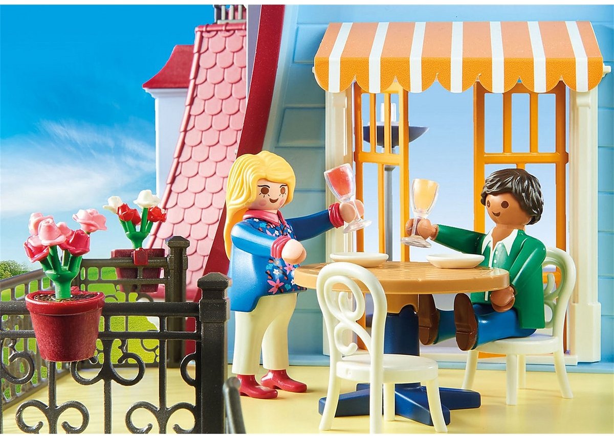 PLAYMOBIL Dollhouse - Groot herenhuis - Met dakterras, wenteltrappen, werkende deurbel en brievenbus om te openen - 70205 — afbeelding 6