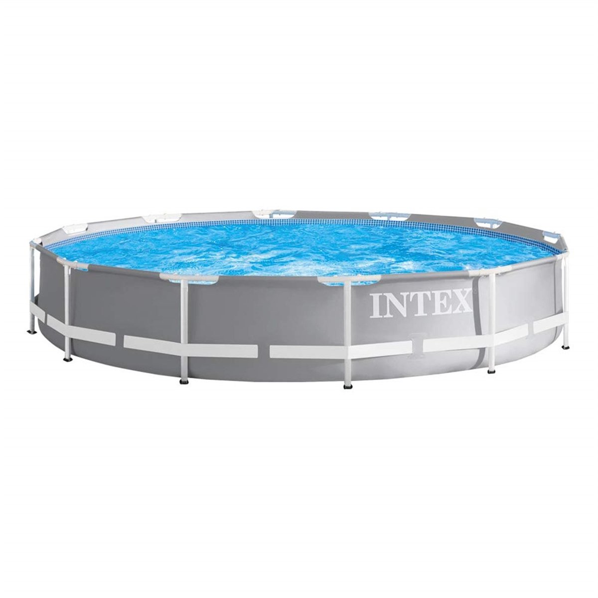 Intex Opzetzwembad - Prism Frame - Ø366 x 76 cm - Met pomp - Grijs