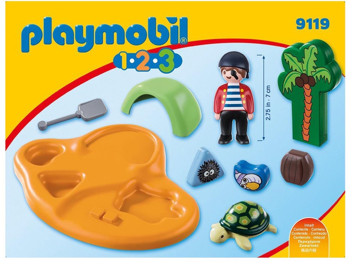 PLAYMOBIL 1.2.3 Pirateneiland  - 9119