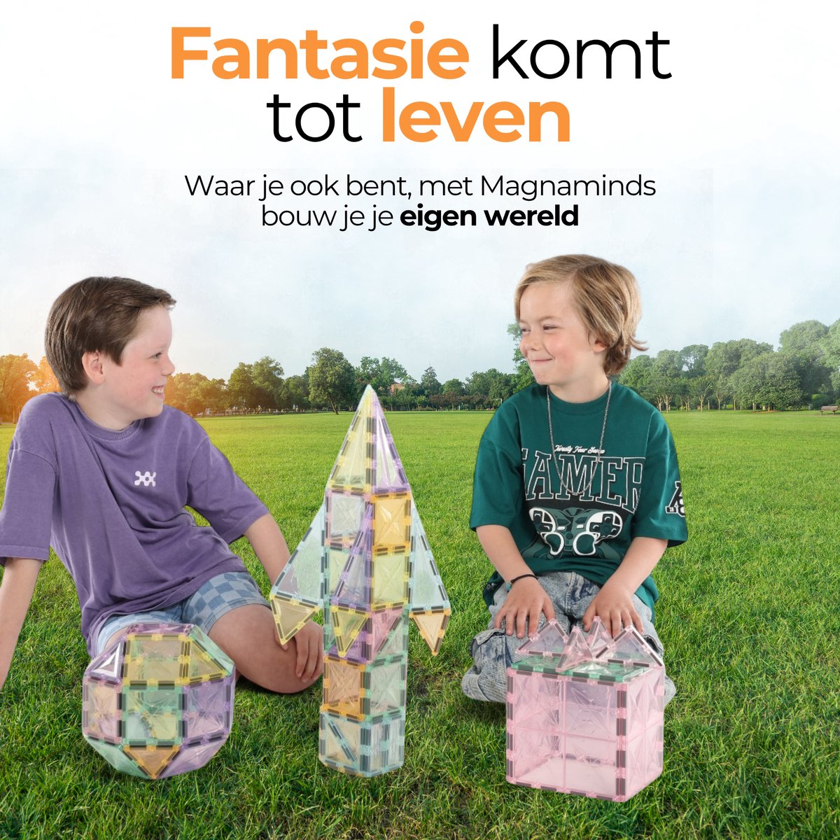 Magna Minds - Star Pastel - Magnetic Tiles- Magnetisch Speelgoed – 41 stuks - Constructie speelgoed - Magnetische tegels - Montessori speelgoed - Magnetic toys - Magnetische bouwstenen - Speelgoed Kinderen — afbeelding 12