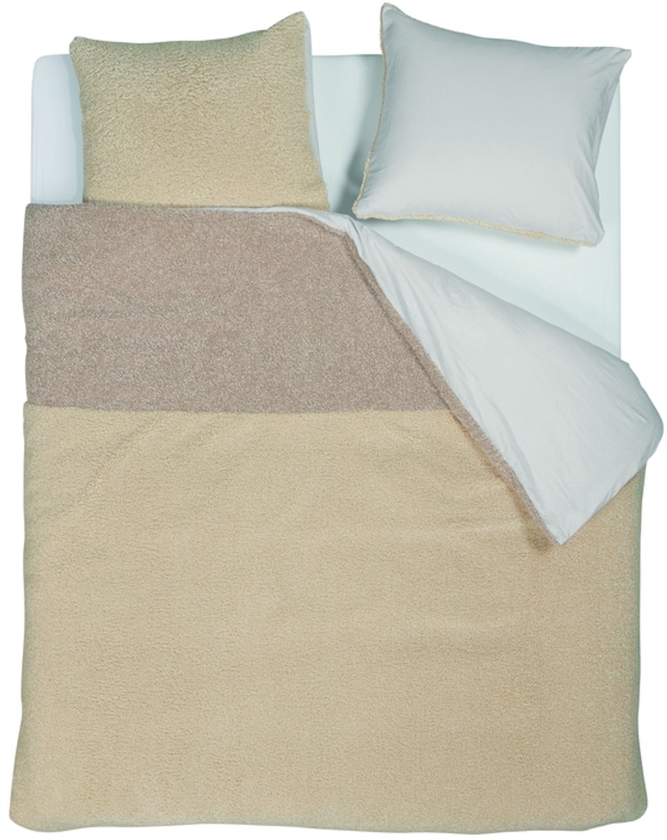 Rivièra Maison Huggle dekbedovertrek - Eenpersoons - 140 x 200/220 cm - Zand