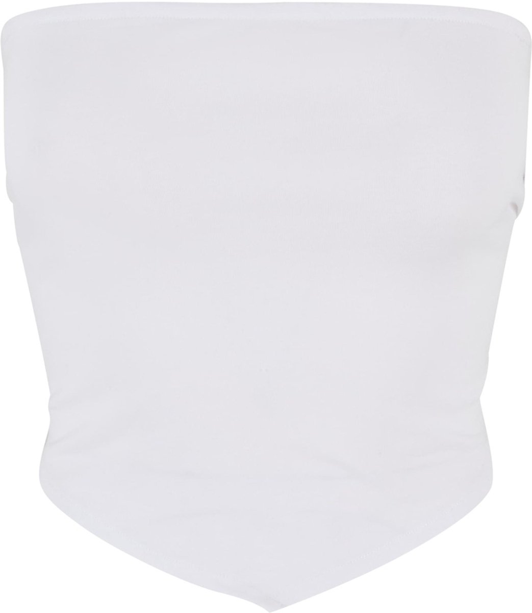 Urban Classics Ladies Knotted Bandeau Top Top L Katoen Basics Wit