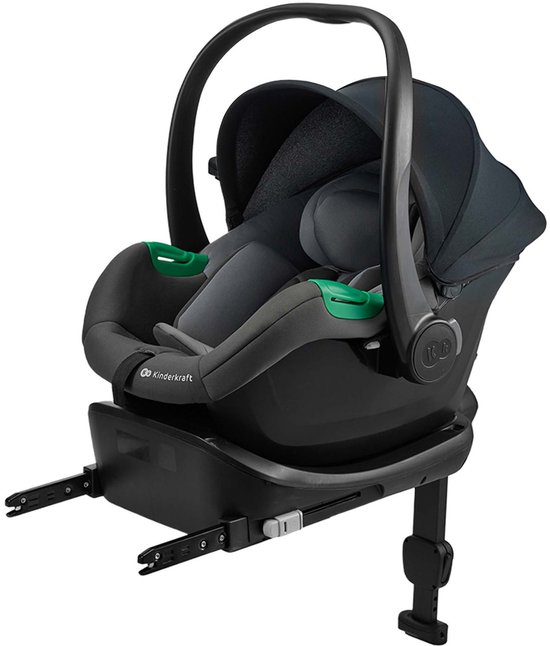 Kinderkraft MINK PRO 40-75 cm autostoeltje 0-13 kg, met basis MINK FX i-Size, Veiligheidssystemen, Isofix, De hoogste veiligheidsnorm,Verstelbare hoofdsteun, grijs