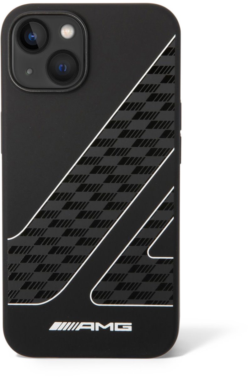 AMG Back cover voor iPhone 14 - Dubbele laag - Black - Sportief design met carbonlook
