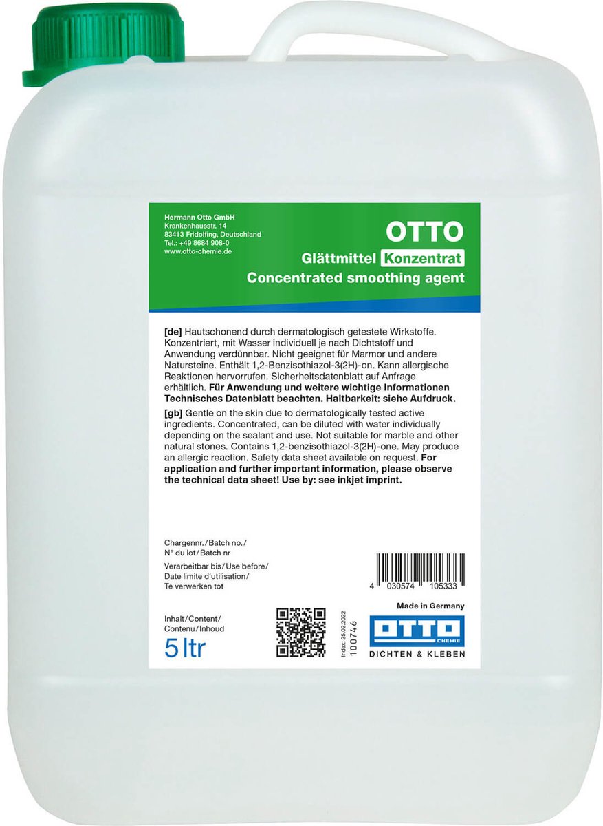 Otto Geconcentreerde Afwerkzeep - 5 liter jerrycan - voor professionele afmesing van kitvoegen