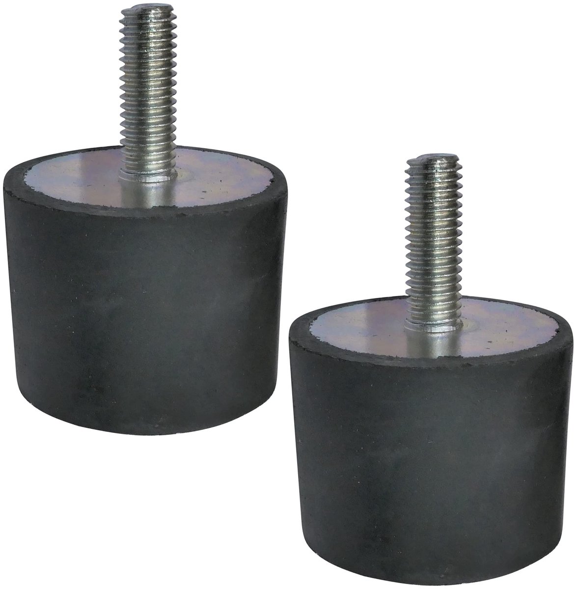 C48893 - Set van 2 - Ronde anti-vibratie voet - M8 draad - Ã˜40mm H:30mm - Shore hardheid 55+/-5 - Rubber en staal - Belastbaarheid 1600N