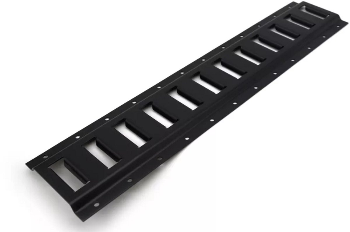 Set van 4 horizontale E-track rails / Bevestigingsrails / Sjorrails – 60 cm – Gepoedercoat staal – Zwart