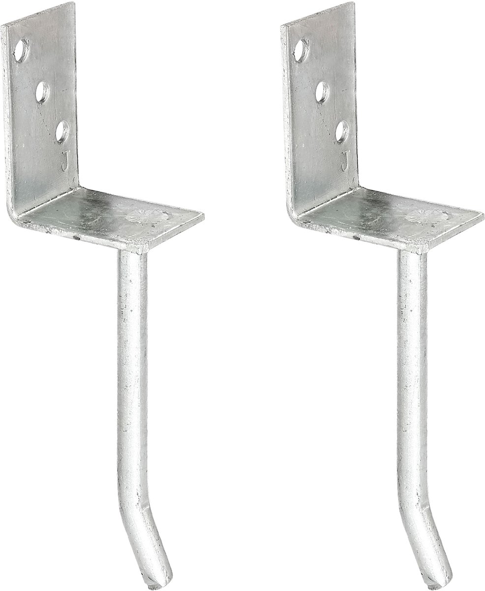 Alberts 2 x L-paaldrager mit Rundstahl-betonanker, 80x104 mm, betonanker 20 mm, thermisch verzinkt, voor inbetonneren