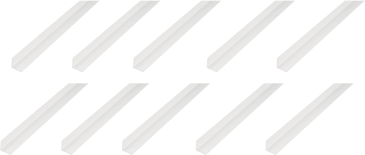 Alberts 10 x hoekprofiel, PVC, weiß, 80 x 80 x 2 mm, lengte 2 m