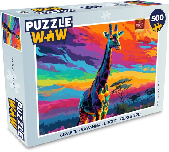 Puzzle Giraffe - Savanna - Ciel - Coloré - Puzzle - Puzzle 500 pièces
