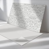 Wallfluent Vinyl Wandpaneel - Elegant reliëfpatroon Zelfklevende Wandbekleding - 100 cm x 50 cm - Wit Vinyl Wandpaneel - 1 stuk - Rechthoekig Wandbekleding Vinyl - Texturen Wandpaneel - Wandpaneel PVC - Wandpaneel Keuken en Badkamer