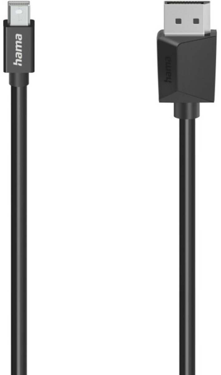 Hama Mini-displayport / DisplayPort Adapterkabel Mini DisplayPort stekker, DisplayPort stekker 1.50 m Zwart 00200710 DisplayPort-kabel