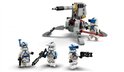 Vier LEGO 501st Clone Troopers in blauw en wit, drie met wapens