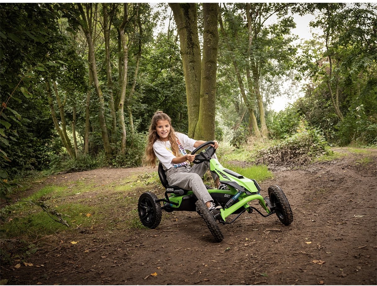 BERG Rally DRT Green Skelter - Soundbox Race - Verstelbare stoel - Schokabsorberende off-road veren - 4+ Jaar - Groen — afbeelding 7
