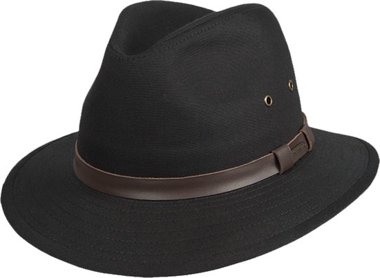 Black Jungle Adam Trilby – Stijlvolle Regenhoed Van Lederlook PVC, Unisex, Met Zweetband En 3-4 Cm Brede Rand. Perfect Voor Zon Of Regen.