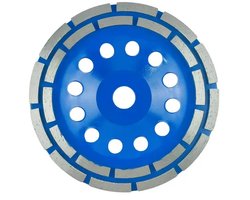 1 zware 180 mm dubbele rij diamant slijpschijf. Geschikt voor bouw, renovatie, polijsten - duurzame slijpschijf.