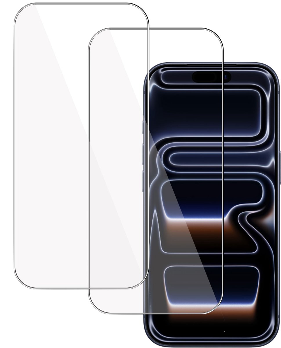 2x TechNow Screenprotector geschikt voor iPhone 17 Pro Max Screenprotector - Gehard Glas - Rounded - Proteqt+