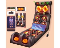 Shiatsu Massagestoel - Rugmassage en Nekmassage apparaat - Massagekussen - Compressiemassage - Warmtefunctie - Vibratie - Rugpijn en Nekpijn - Massagemat -Rug, Nek- Schouders, Taille & Benen - Vibratie Massage - 5 Massage Modi - Spierpijn & Stress